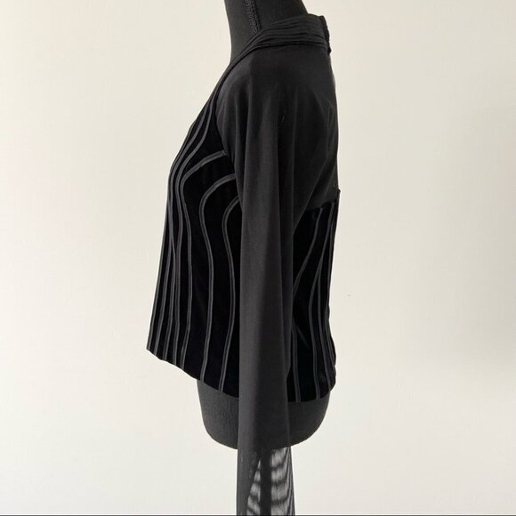 Vintage Concepts Conrad C Velvet Lace Mixed Media Top - Picture 2 of 16